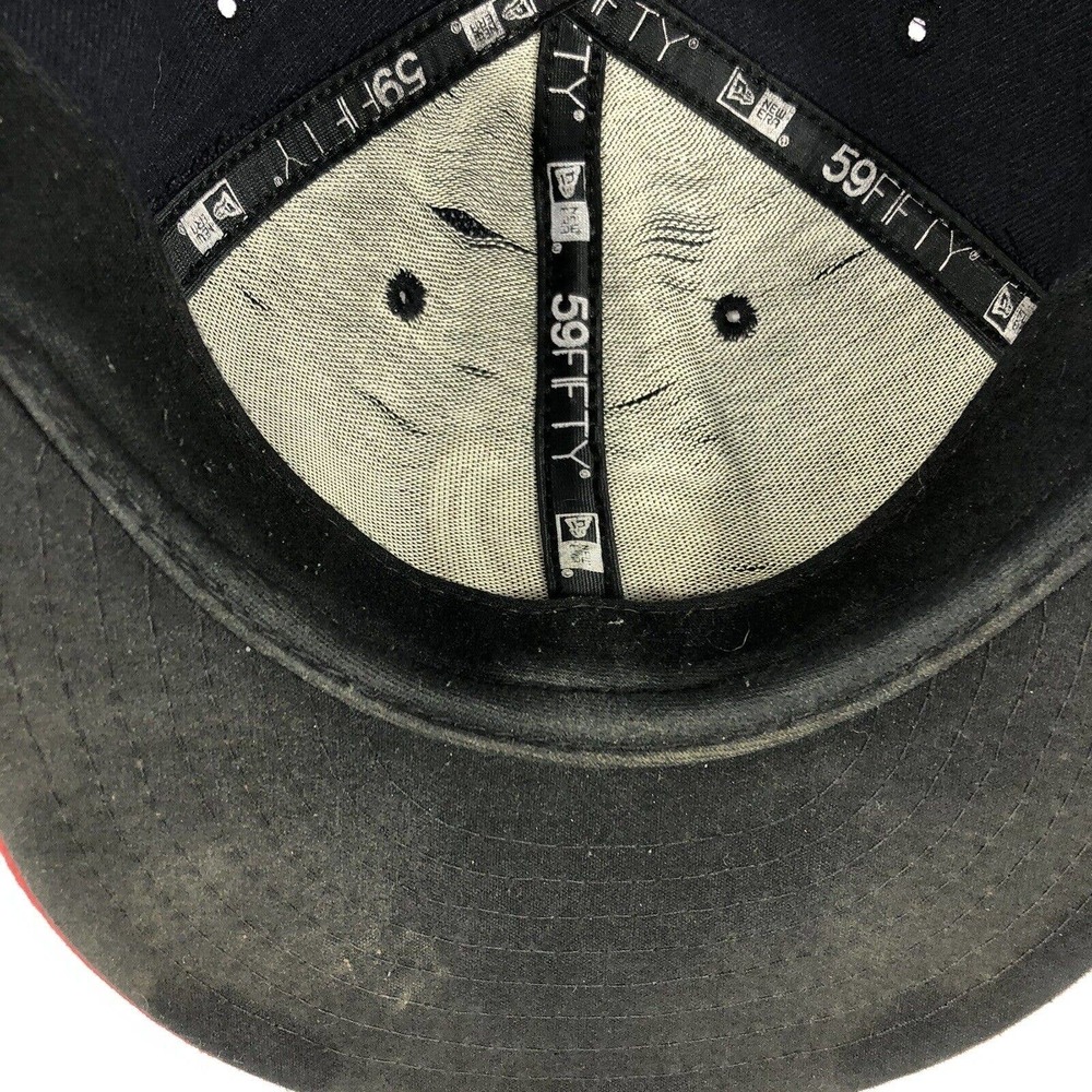VTG Washington Nationals New Era On Field Fitted Hat Cap 7 3/8 USA Made Discolor - Picture 16 of 16